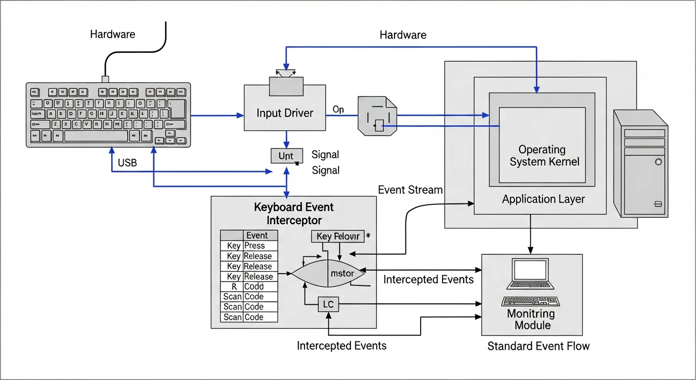 Fluxo de captura de keystrokes em SO