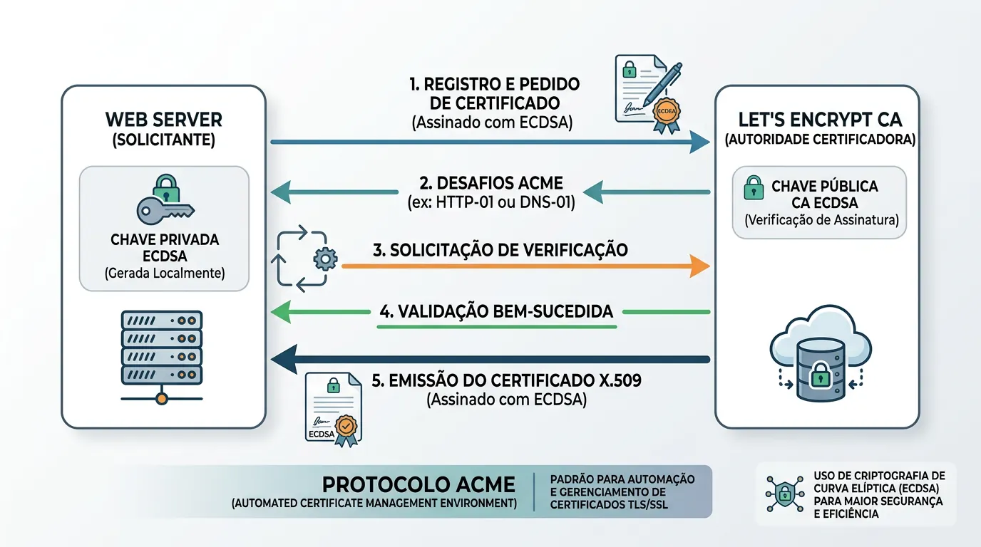 Diagrama de funcionamento do protocolo ACME do Let's Encrypt