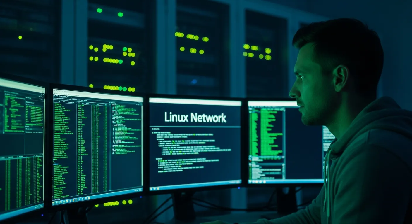 Profissional de redes usando terminal Linux
