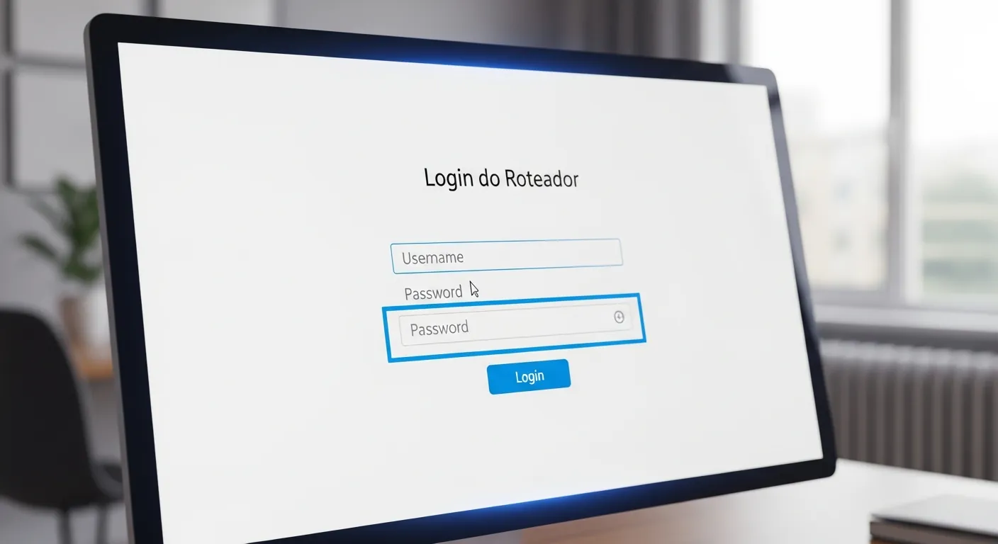 Tela de login do painel de administração do roteador