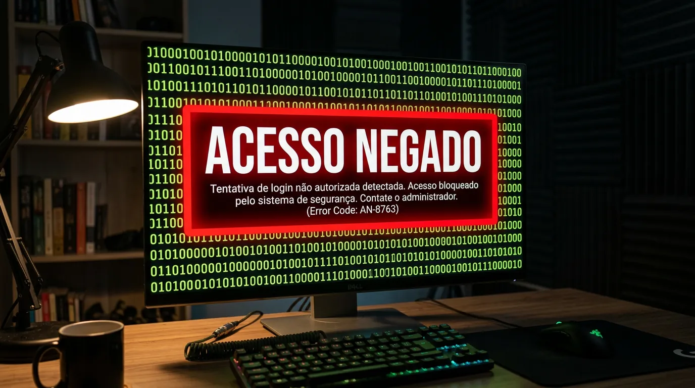 Tela de computador com aviso de segurança