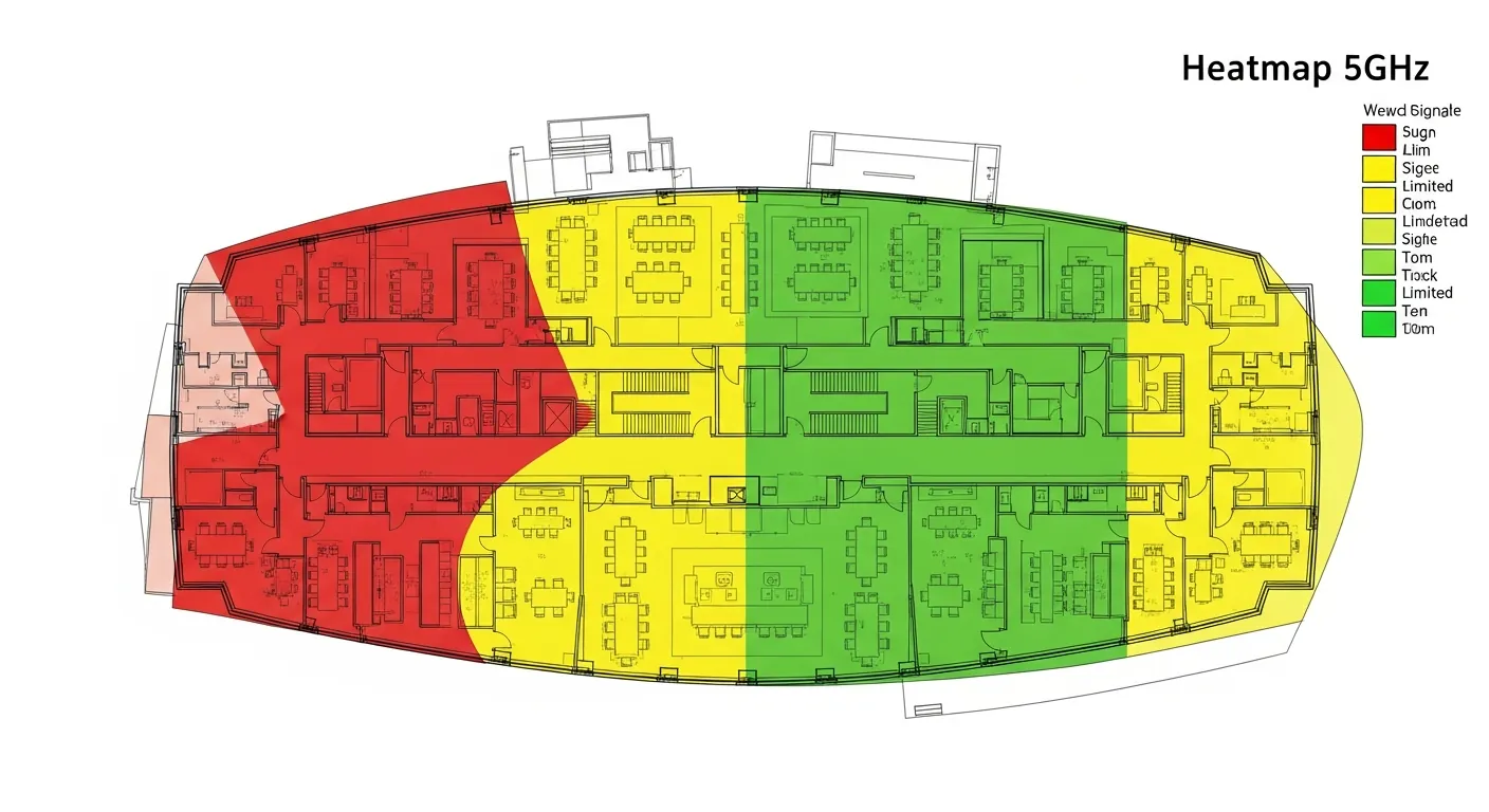 Mapa de calor de cobertura Wi-Fi