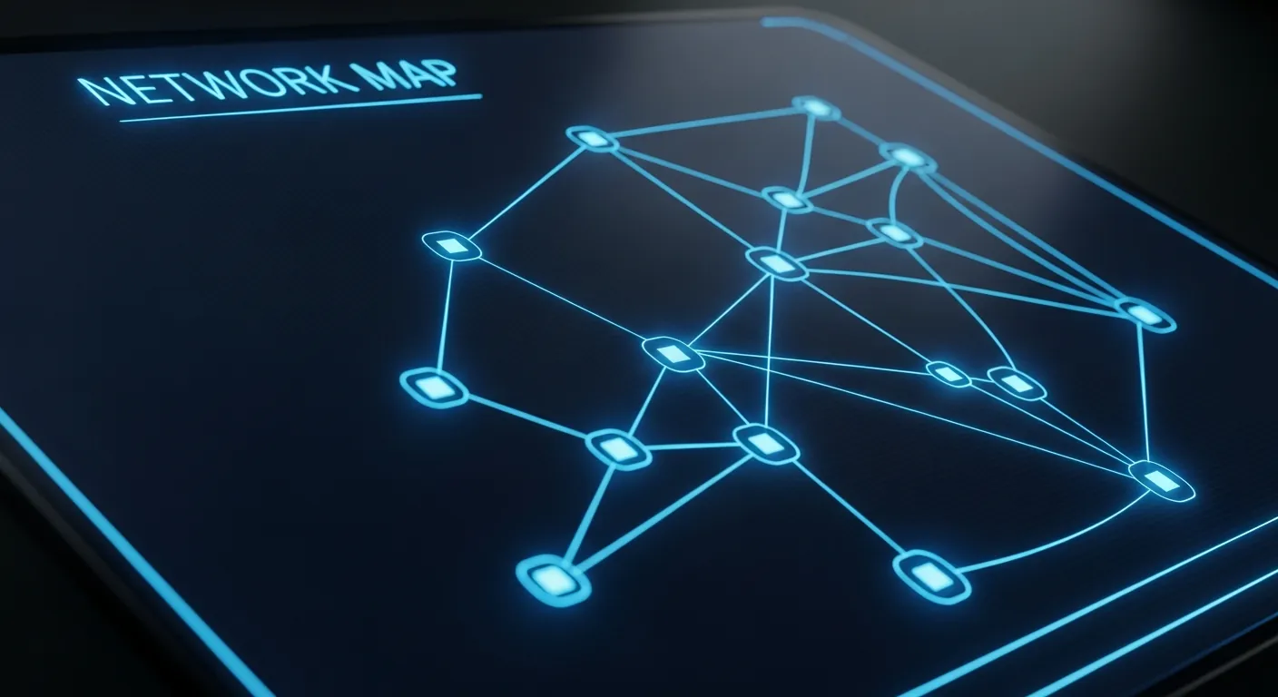 Mapa de rede visualizado em tela de monitoramento