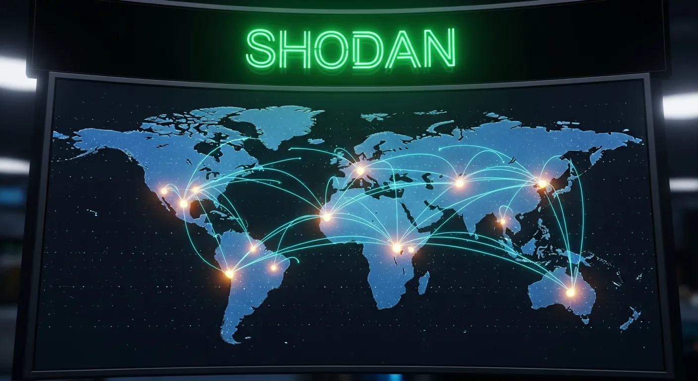 Mapa mundi de dispositivos conectados no Shodan