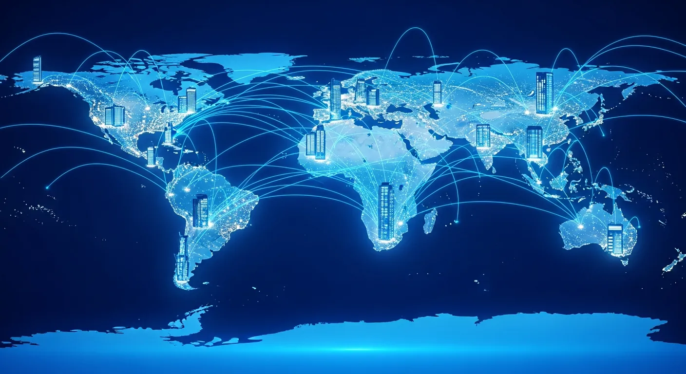 Mapa de conexao de rede WAN entre filiais