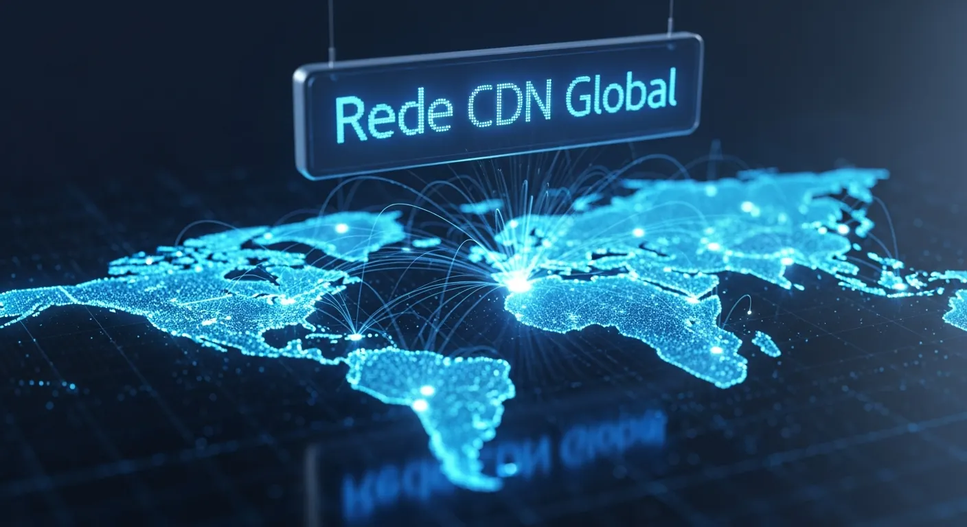 Mapa global de servidores CDN iluminados