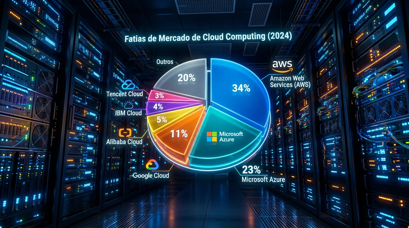 Gráfico de market share AWS Azure Google Cloud