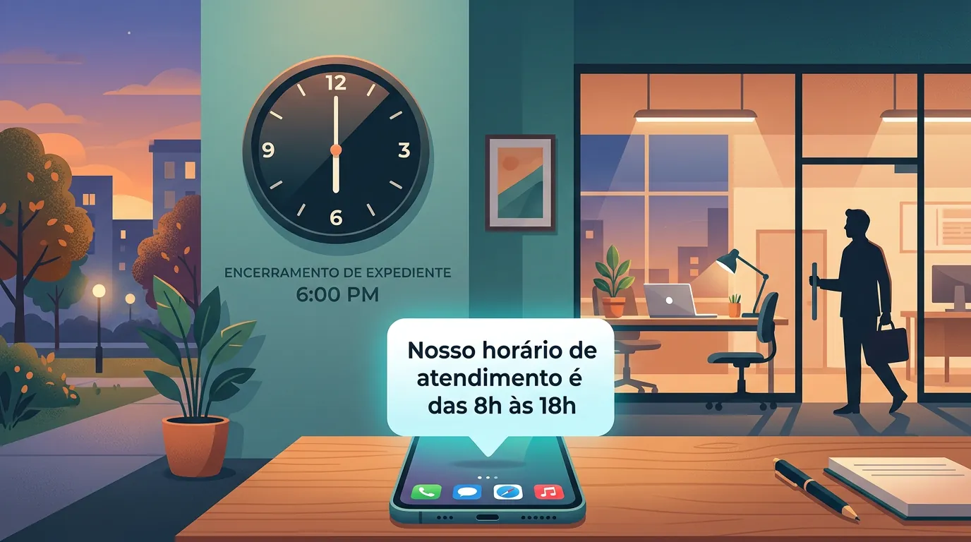 Configuração de mensagem de ausência fora do horário comercial no WhatsApp Business
