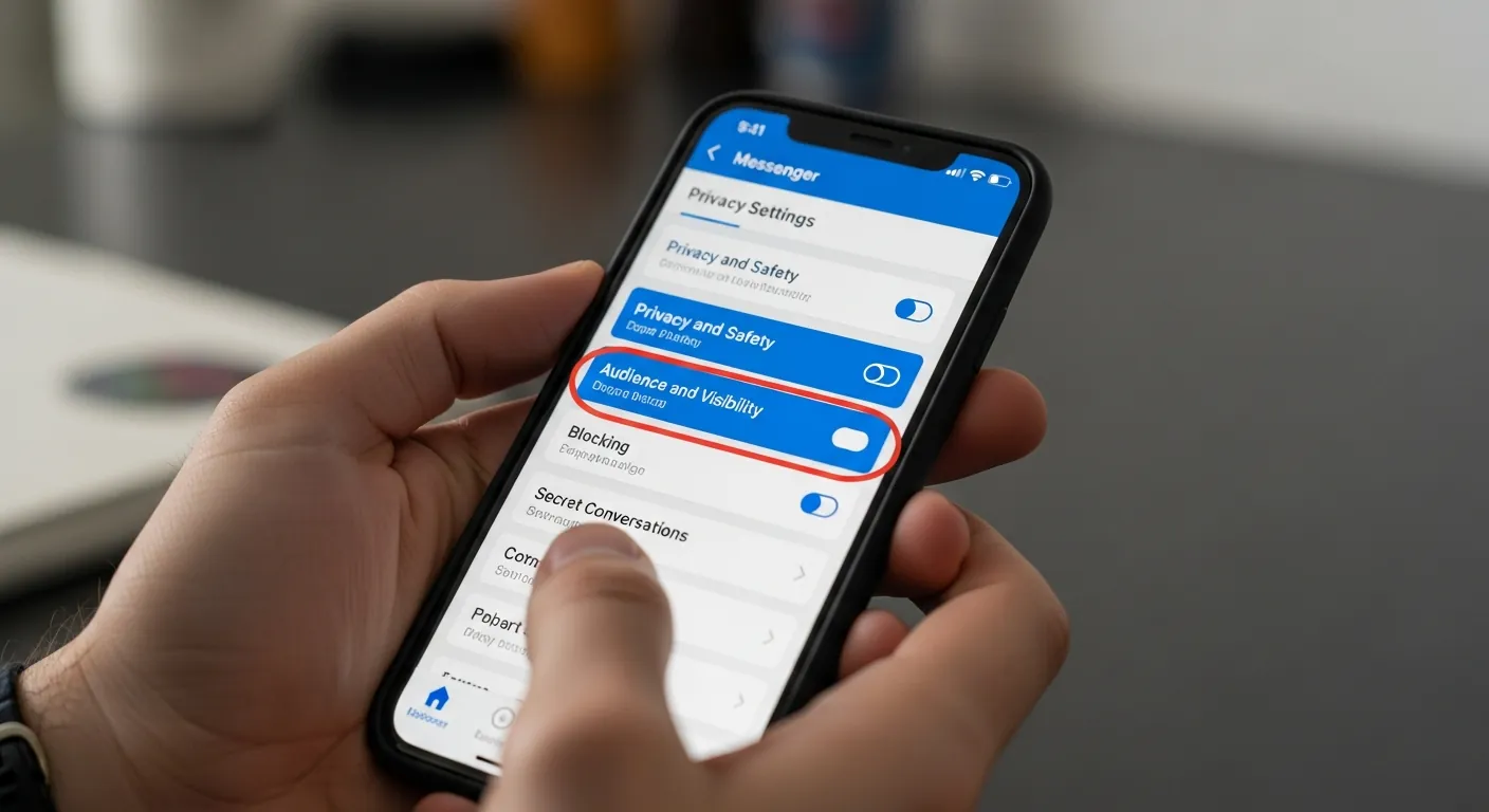 Configurações de privacidade Messenger