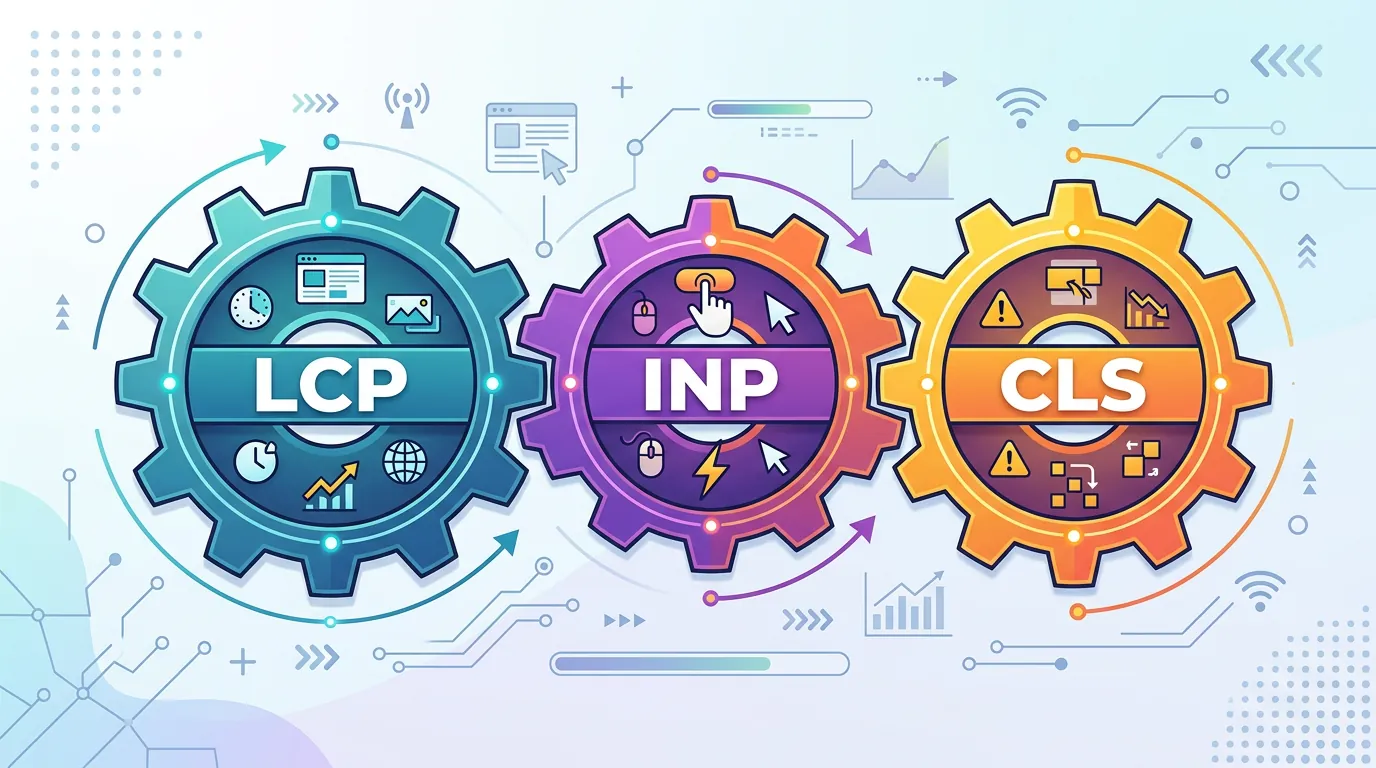 Engrenagens representando LCP, INP e CLS