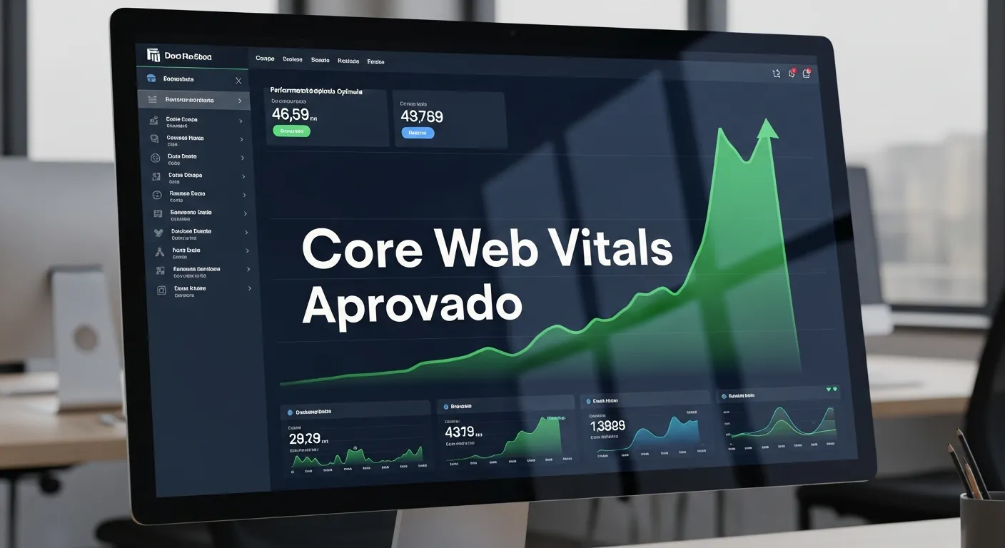 Painel de métricas de velocidade e SEO