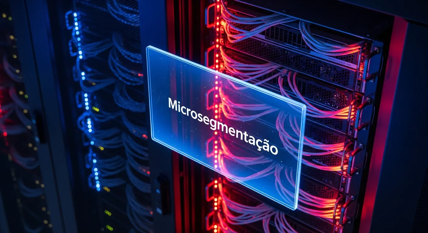 Servidor de data center ilustrando a microsegmentação de dados
