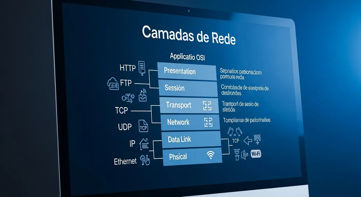 Diagrama do modelo OSI na tela