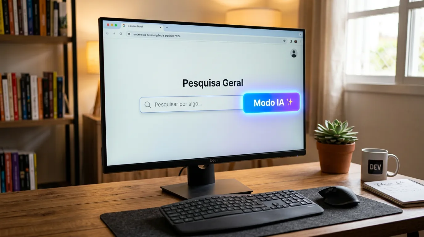 Interface do Modo IA do Google no computador