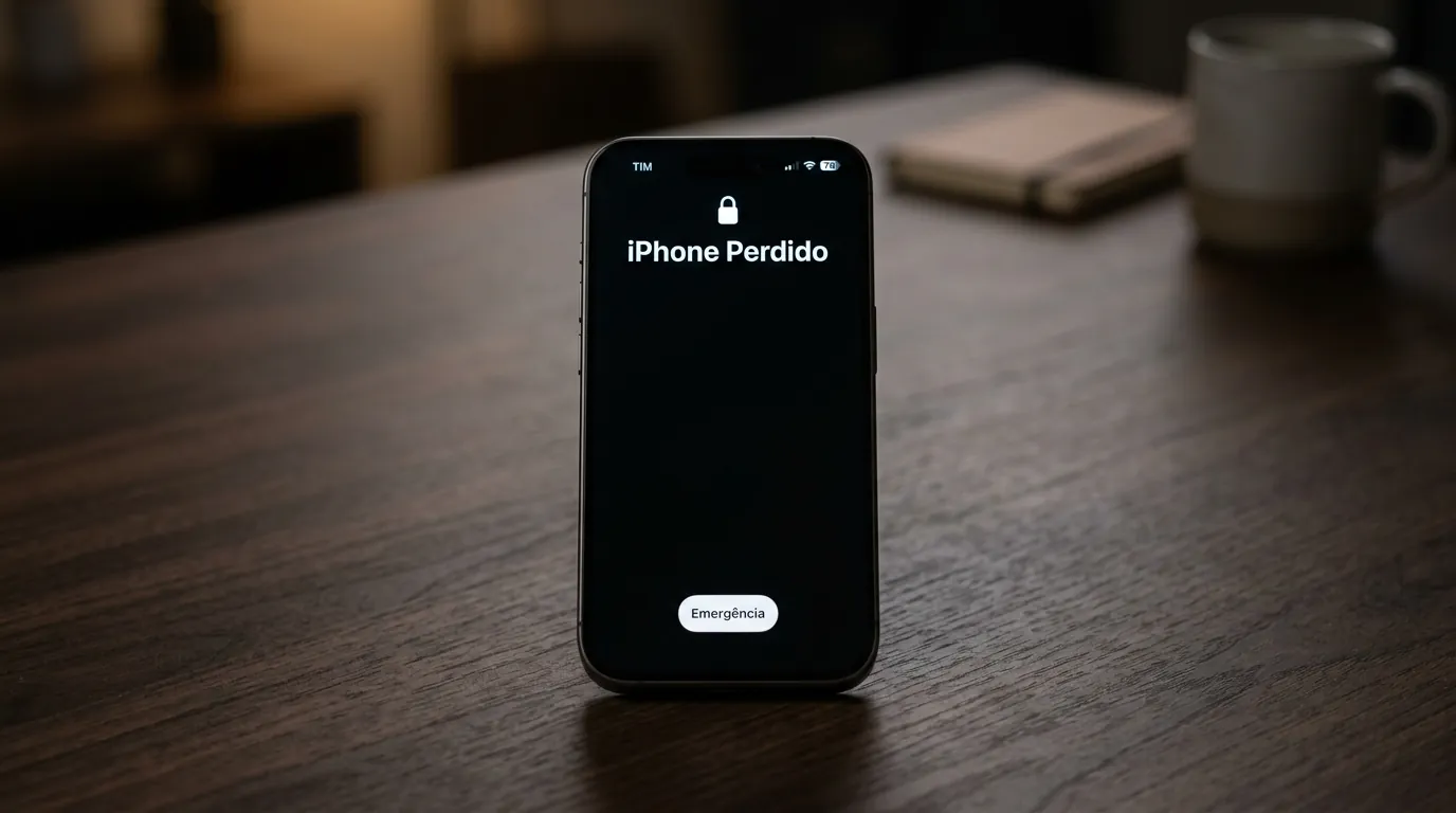 Tela do Modo Perdido ativado no iPhone bloqueado