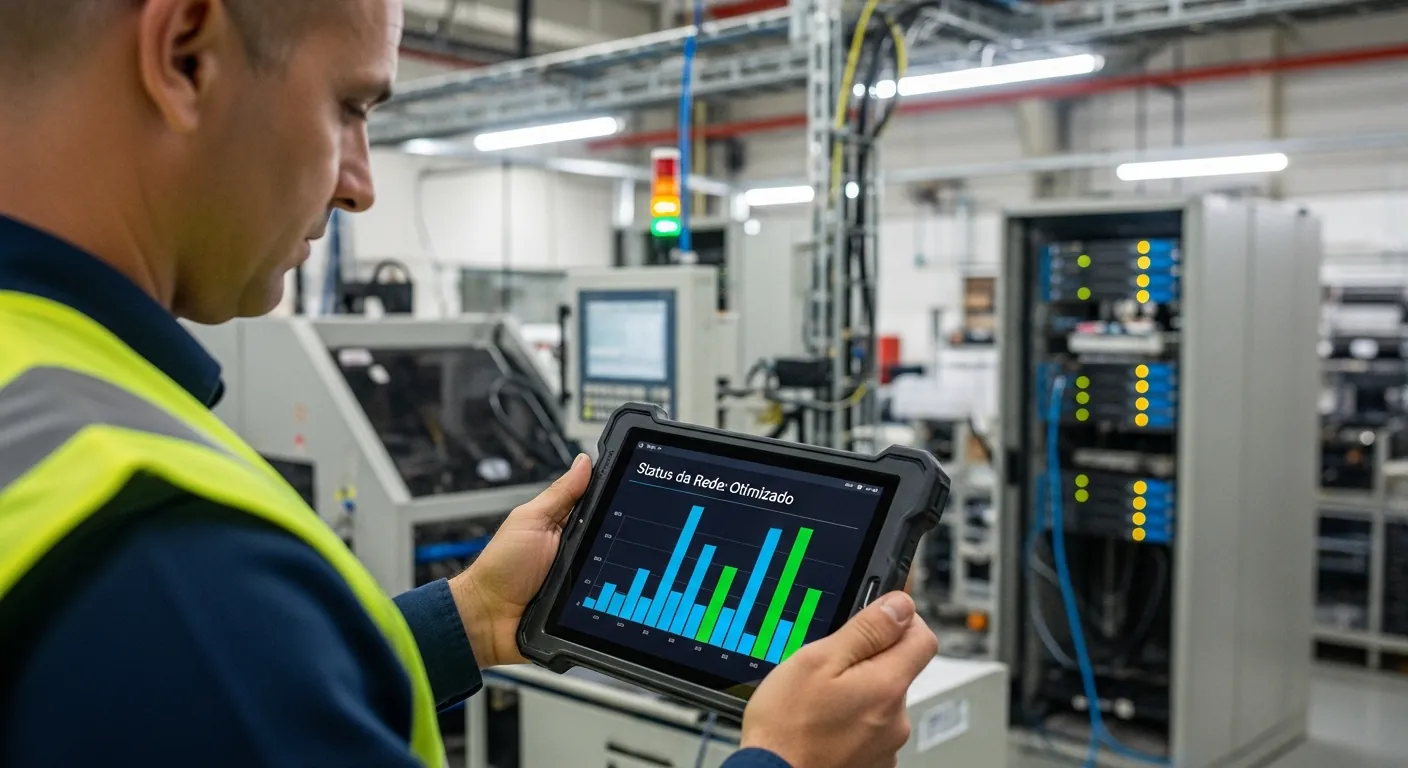 Engenheiro monitorando rede 5G com AIOps