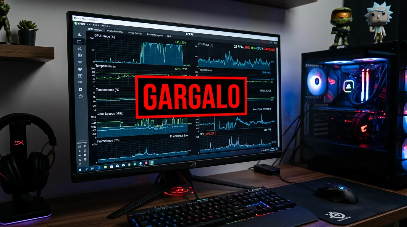 Gráficos de monitoramento de gargalo do PC