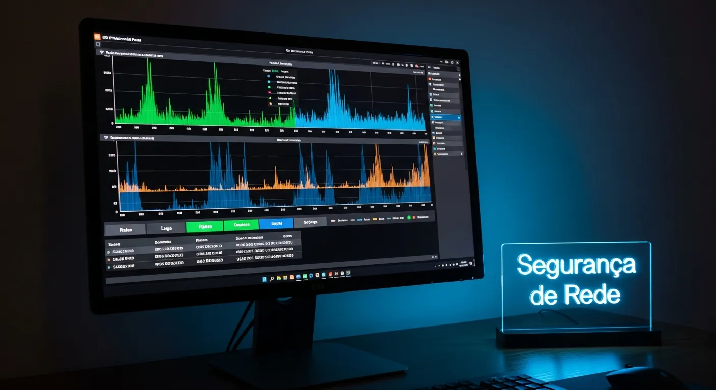 Painel de monitoramento de seguranca e firewall