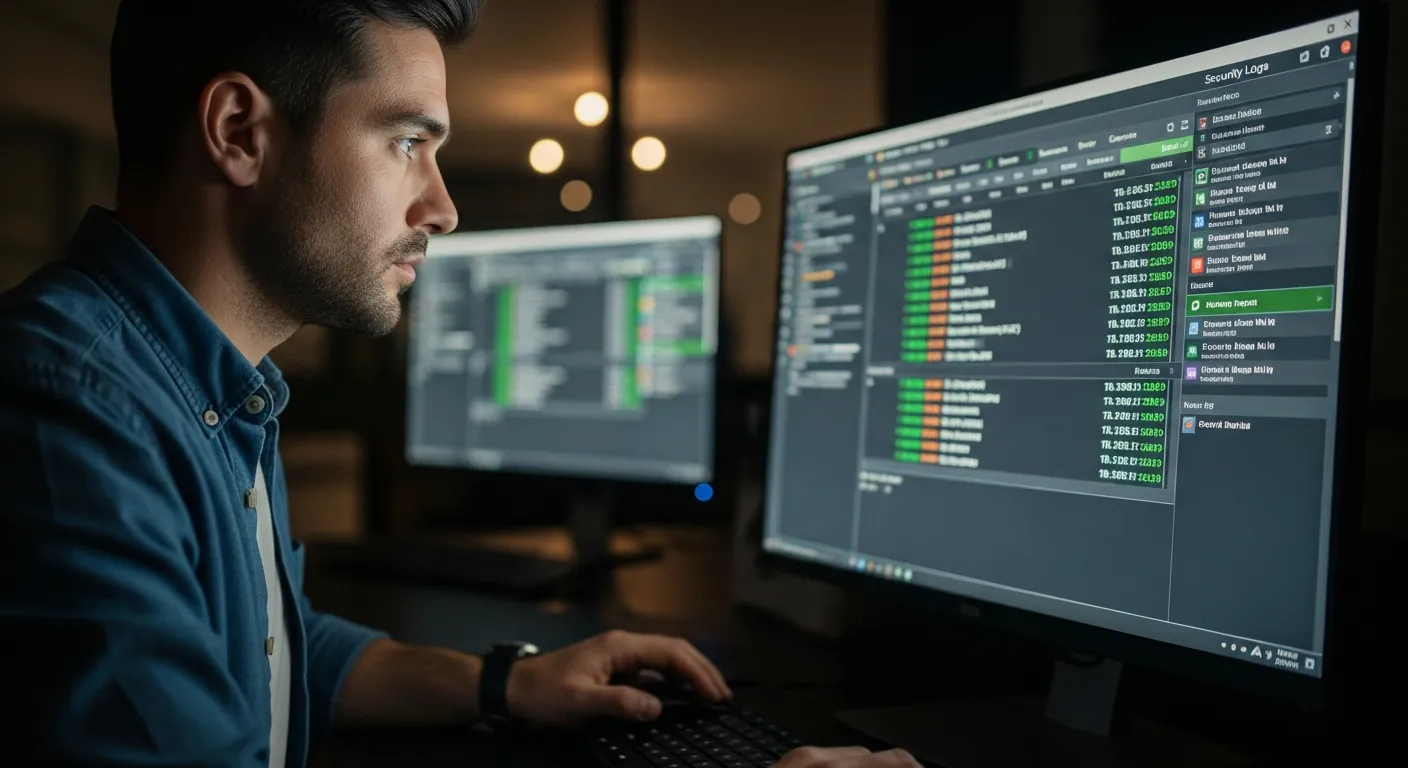 Especialista em cibersegurança monitorando rede