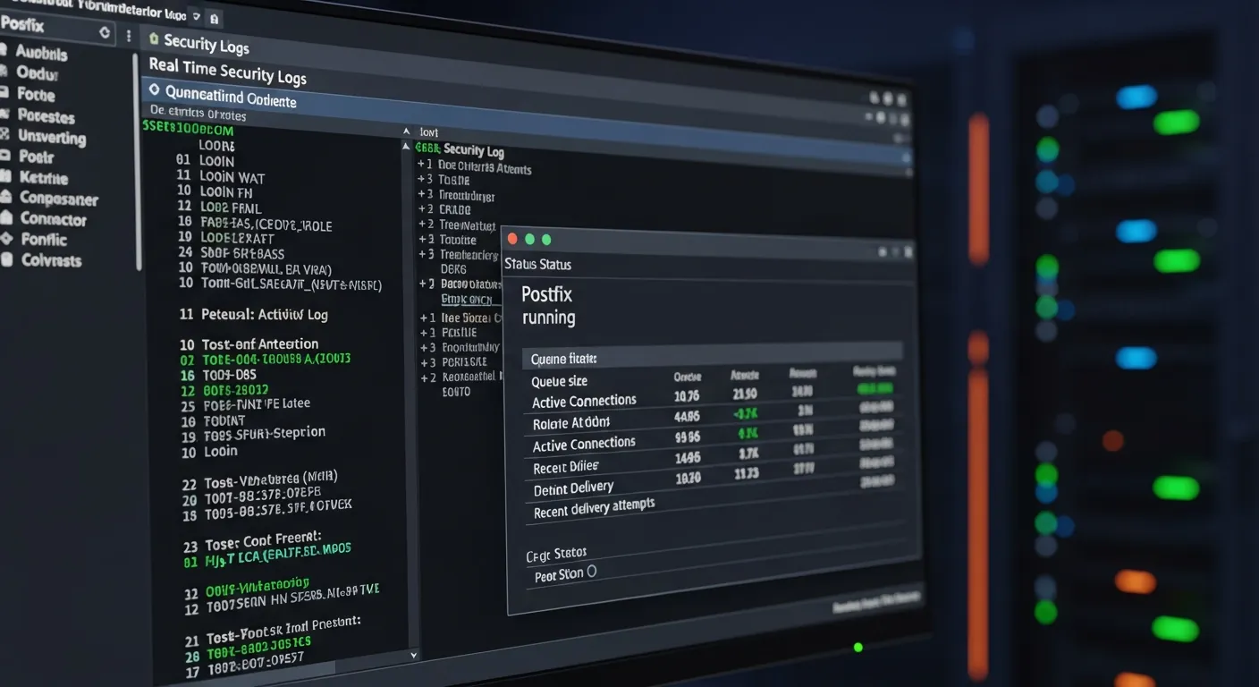Painel de monitoramento de servidor de e-mail