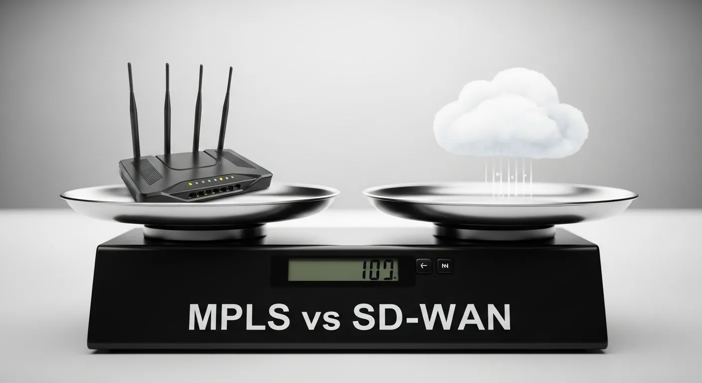 Comparativo visual entre MPLS e SD-WAN