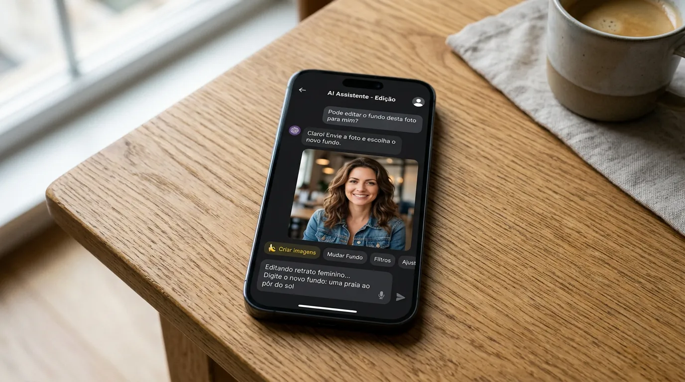 Interface do Google Gemini mostrando o recurso Nano Banana Criar imagens no celular