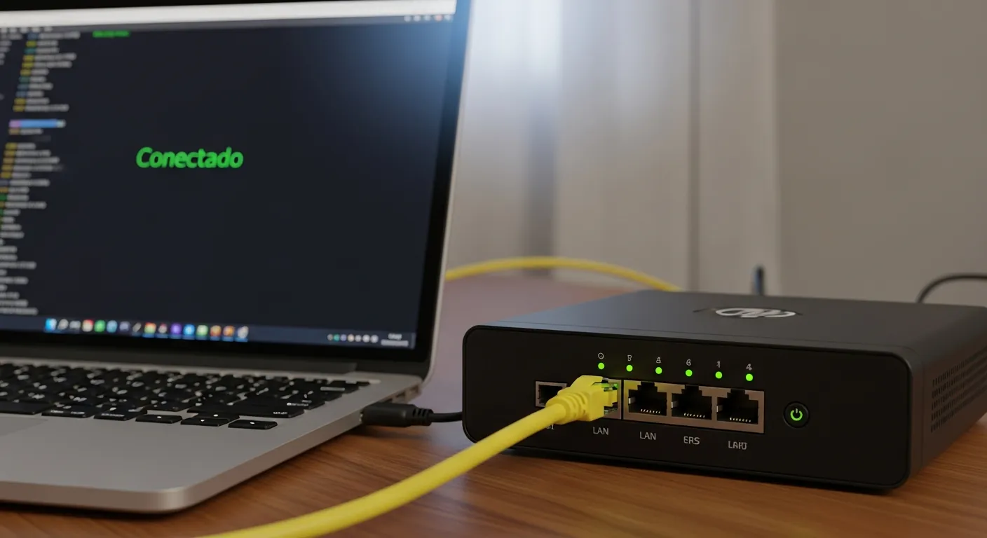 Teste de conexao via cabo de rede