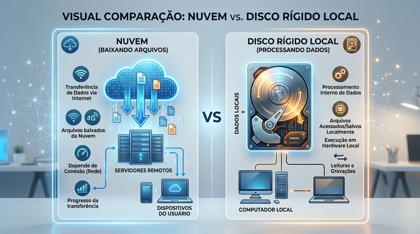 Comparativo Download da Nuvem vs Reinstalação Local