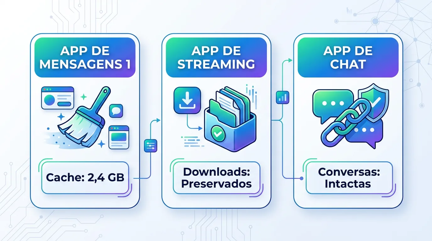 O que apaga ao limpar o cache de aplicativos como WhatsApp, TikTok e Spotify
