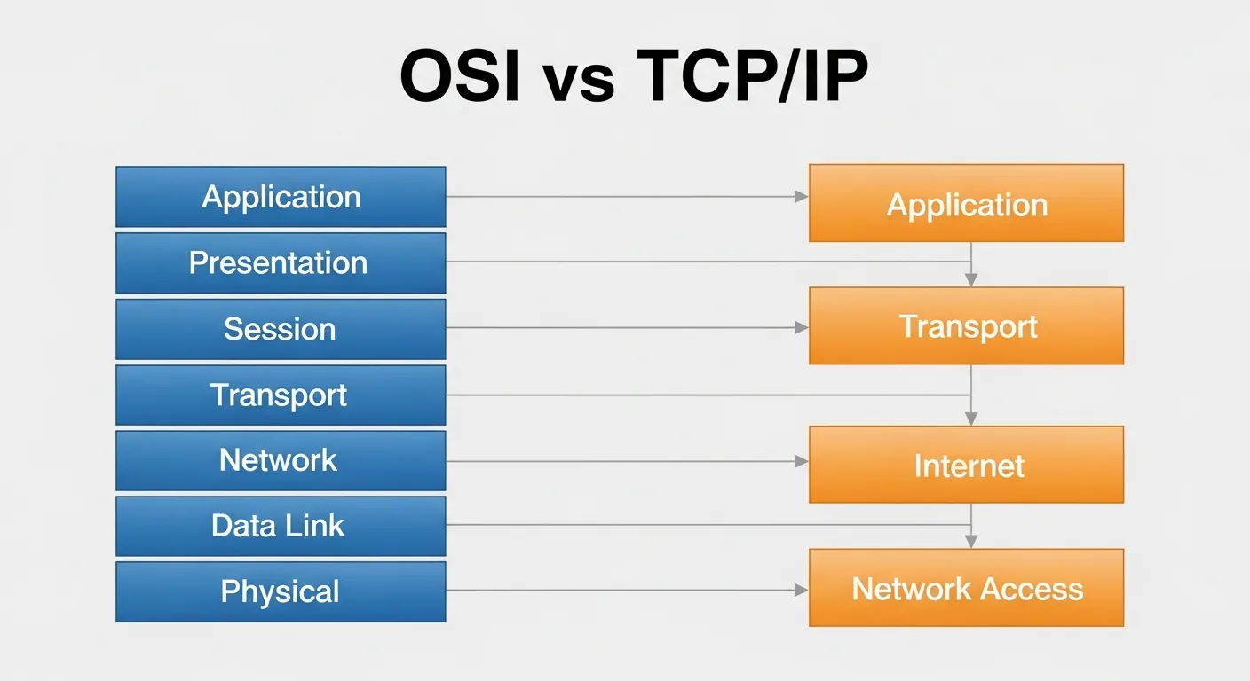 Comparação entre Modelo OSI e Modelo TCP IP