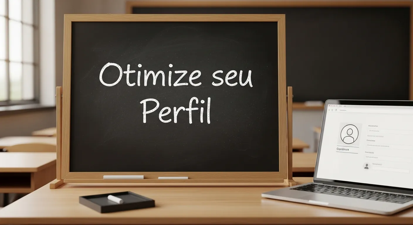 Lousa com a frase Otimize seu Perfil