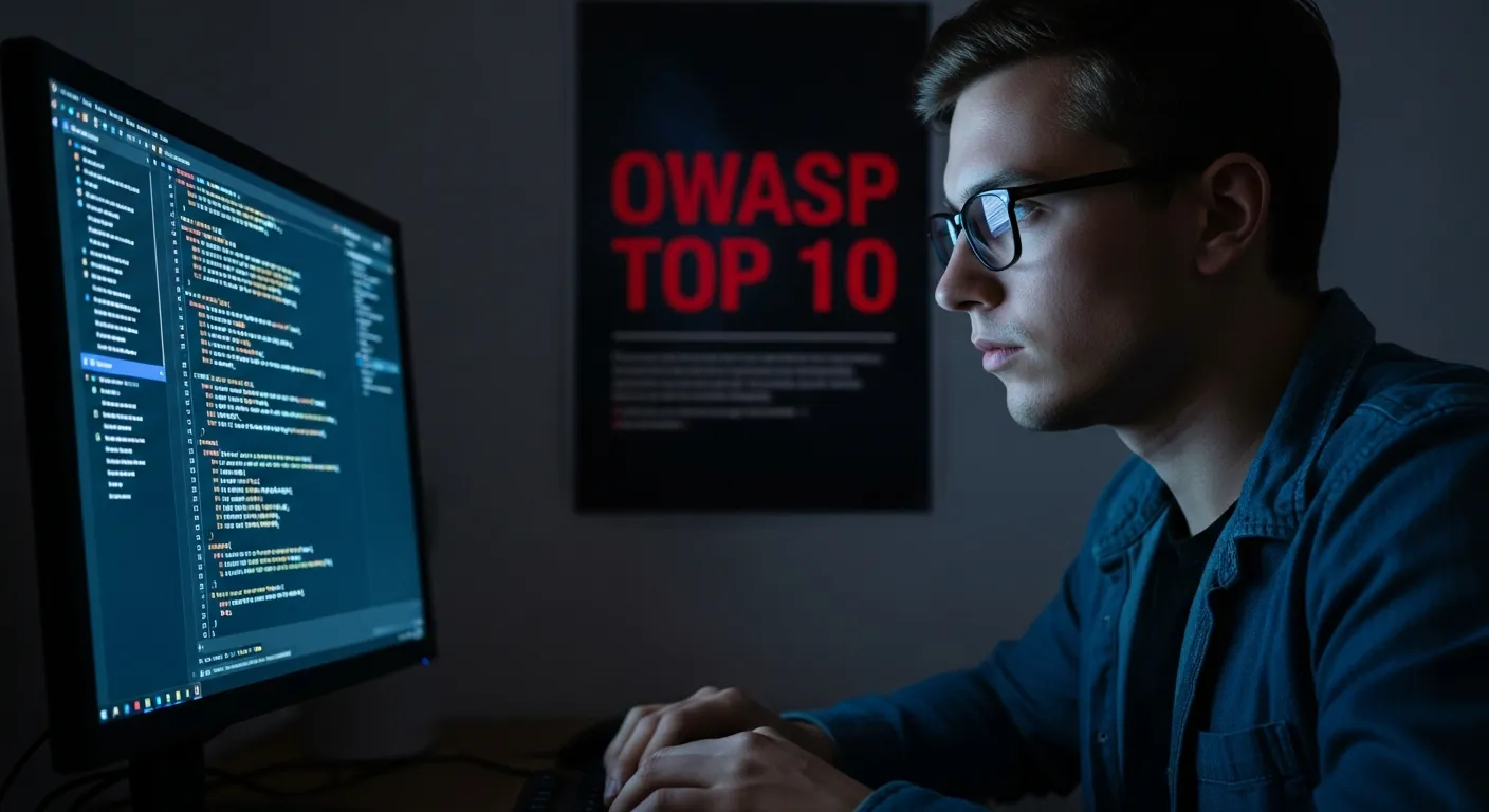 Hacker analisando código de vulnerabilidades web