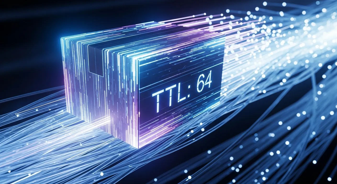 Pacote IP viajando pela rede com contador TTL