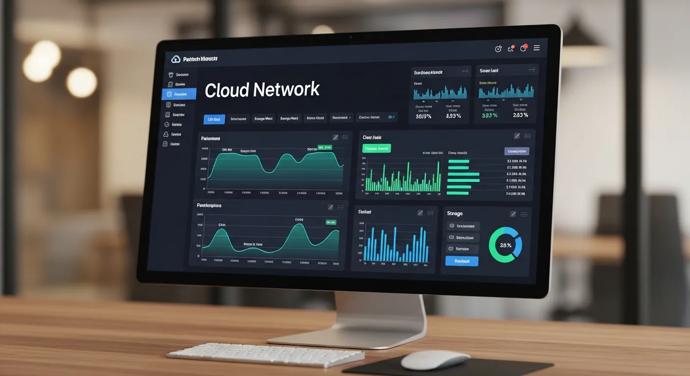 Painel de controle de rede na nuvem