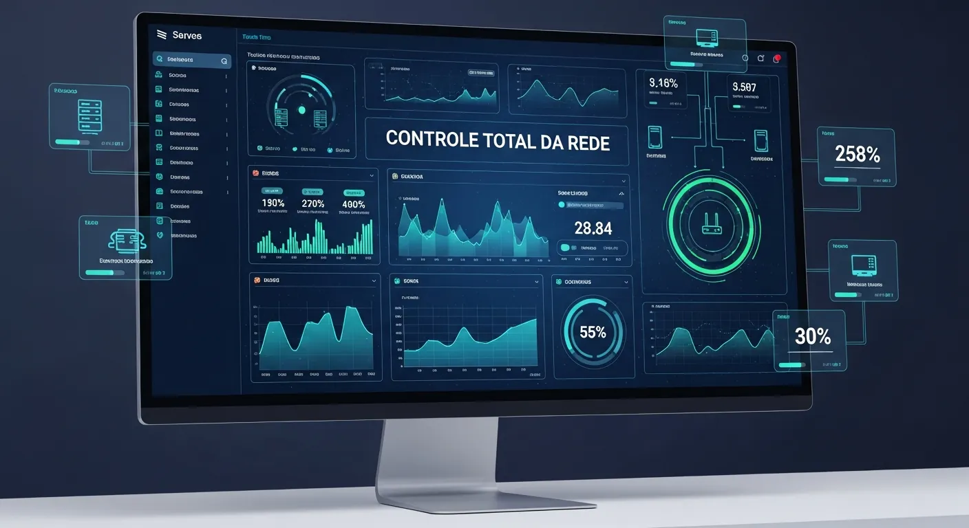 Alt Text Otimizado SEO: Painel de controle de um roteador próprio com recursos de segurança