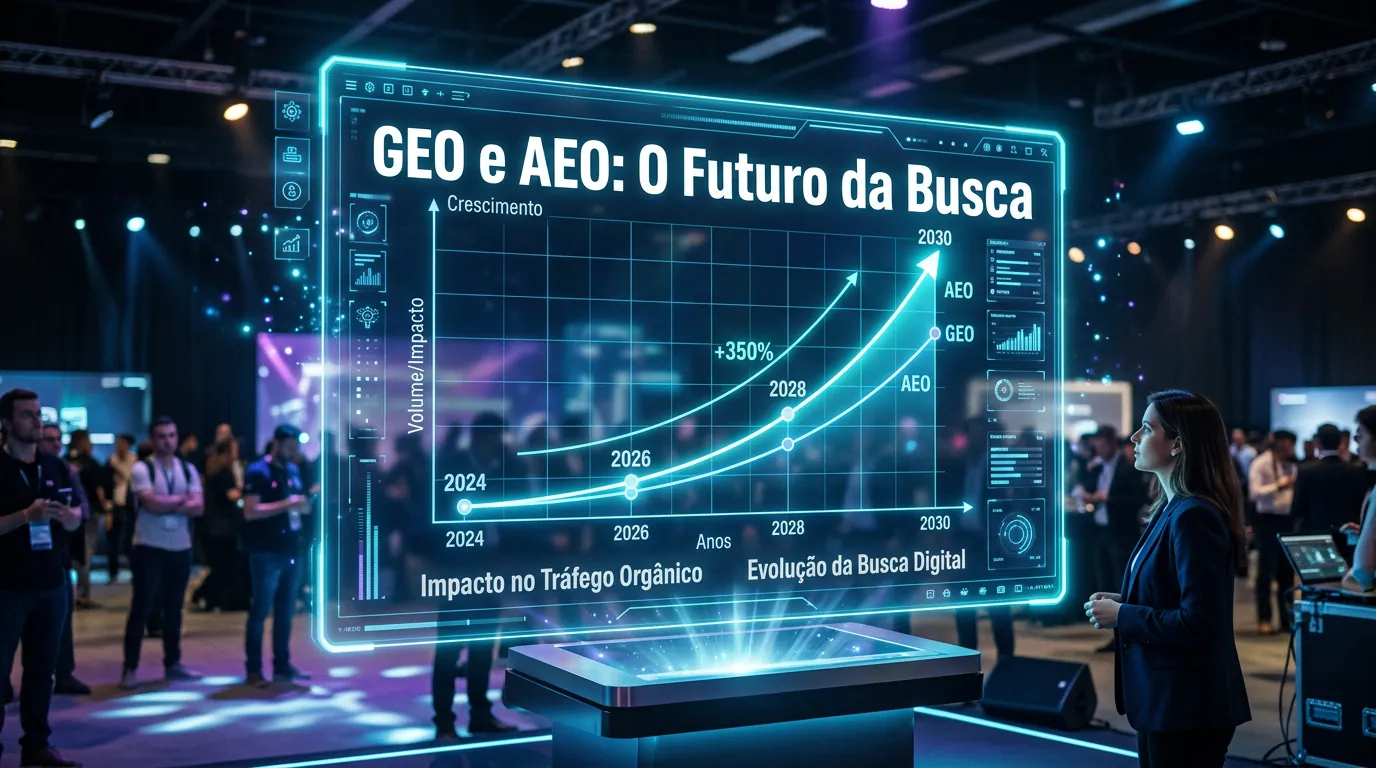 Gráfico holográfico de otimização de IA