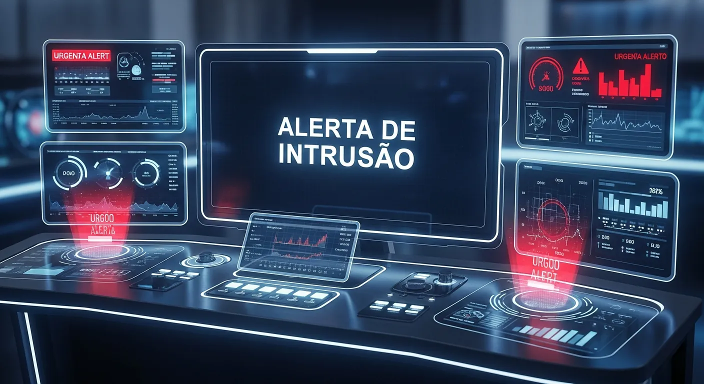 Painel de monitoramento de IDS alertando sobre invasao