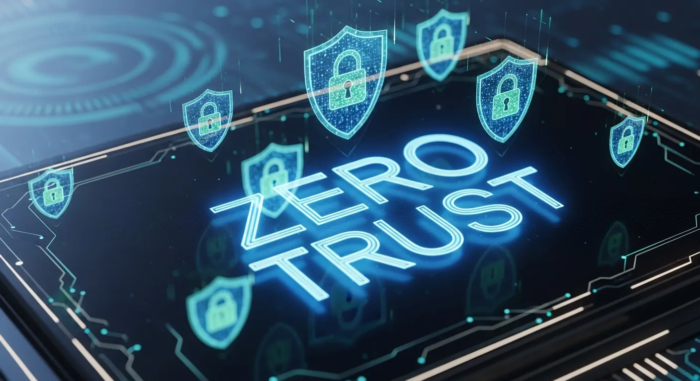 Painel digital holográfico de segurança cibernética Zero Trust