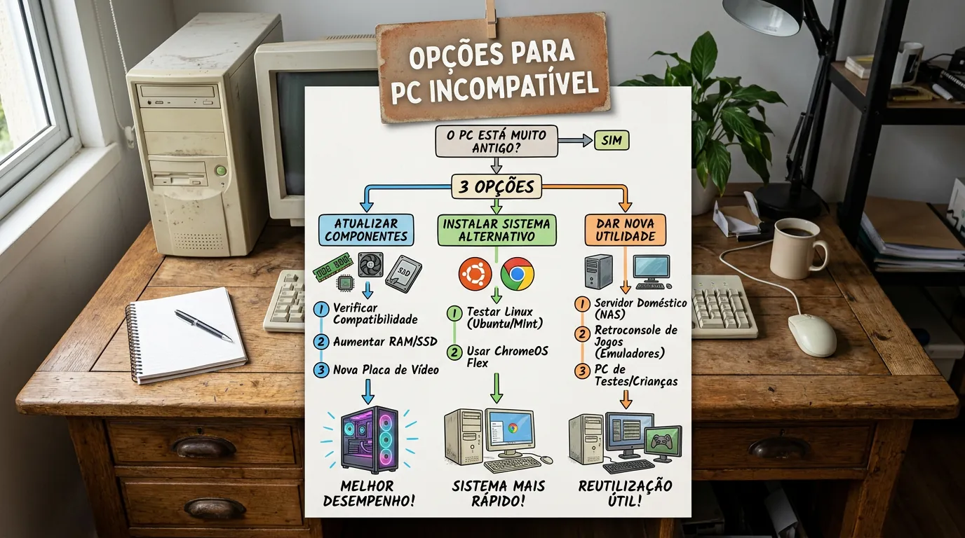 Alternativas para computador que não atende aos requisitos do Windows 11