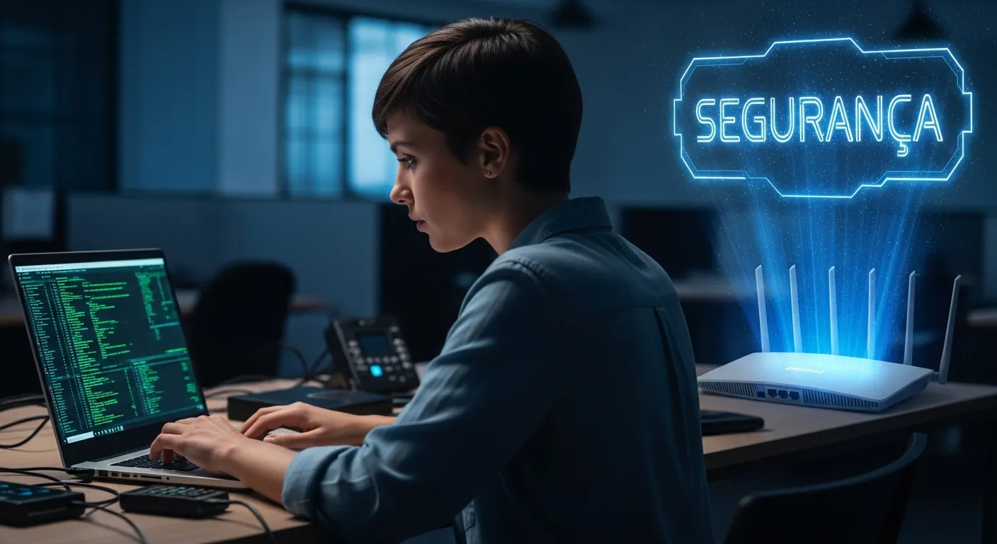 Alt Text Otimizado SEO: Profissional realizando pentest em rede Wi-Fi