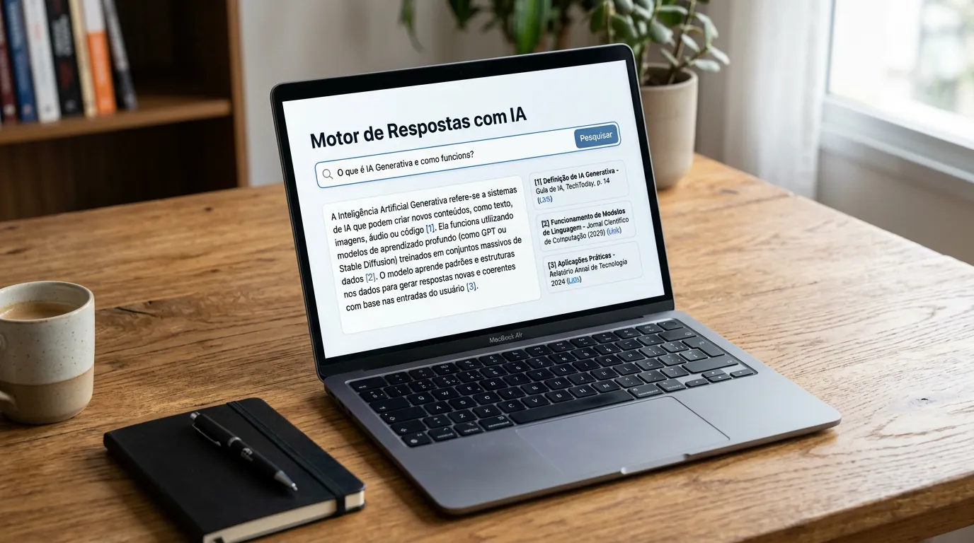 Interface de motor de respostas com IA do Perplexity