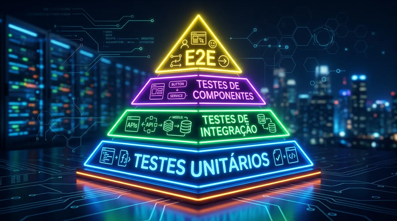 Diagrama da Pirâmide de Testes de Software
