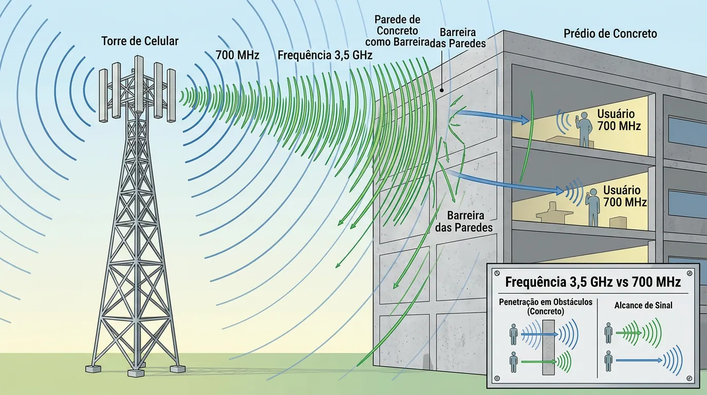 Por que o sinal 5G some dentro de casa e cai para o 4G