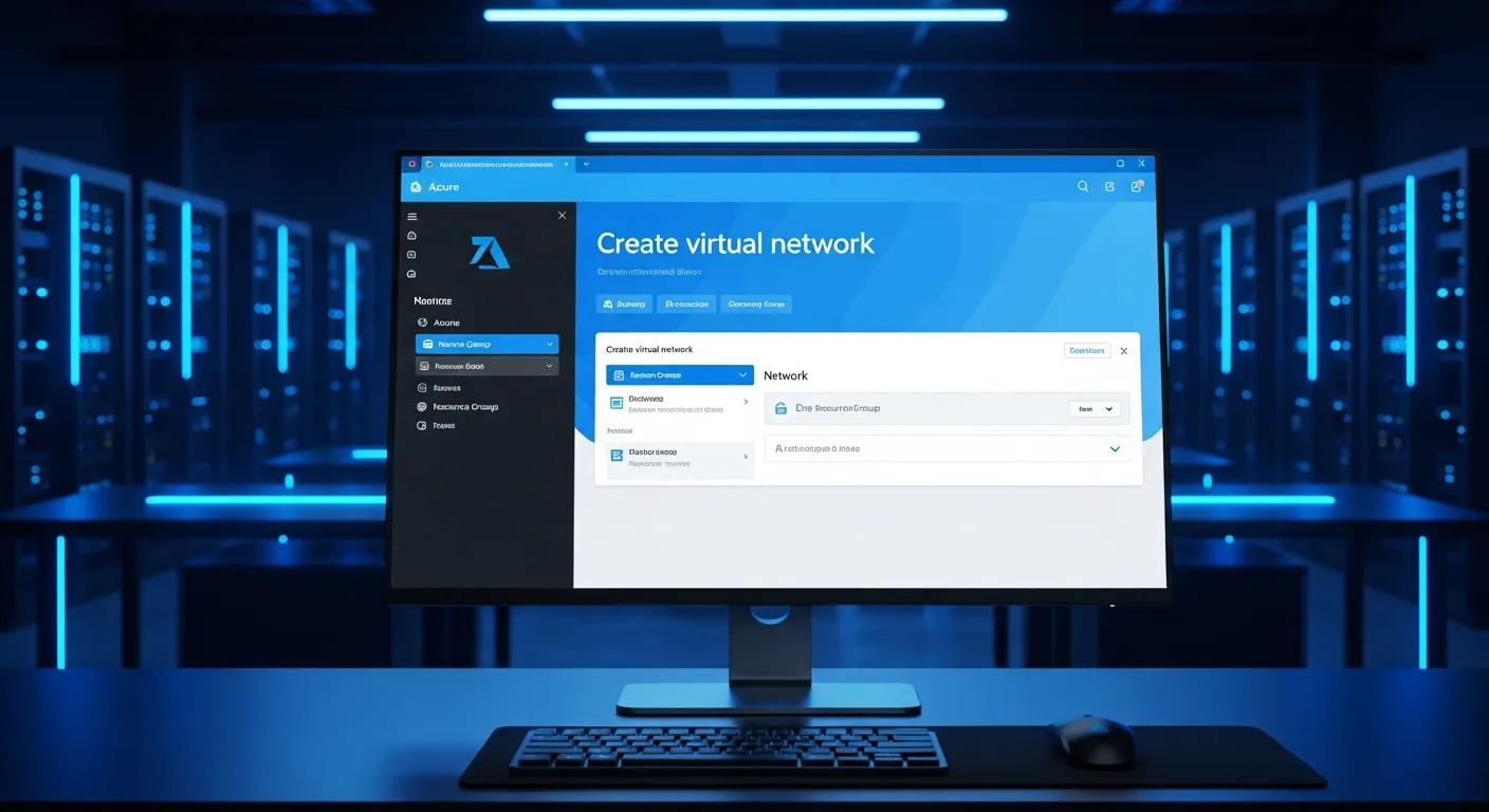 Portal do Azure mostrando a criação de uma VNet