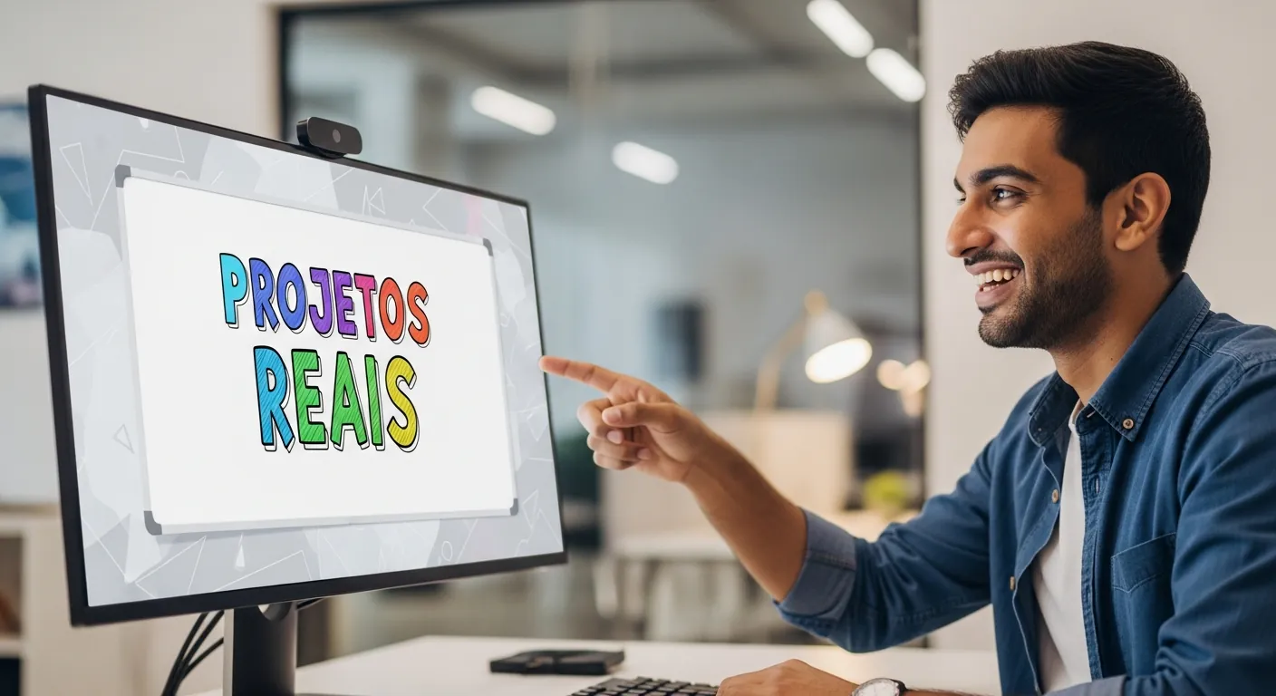 Desenvolvedor iniciante mostrando seus projetos no GitHub
