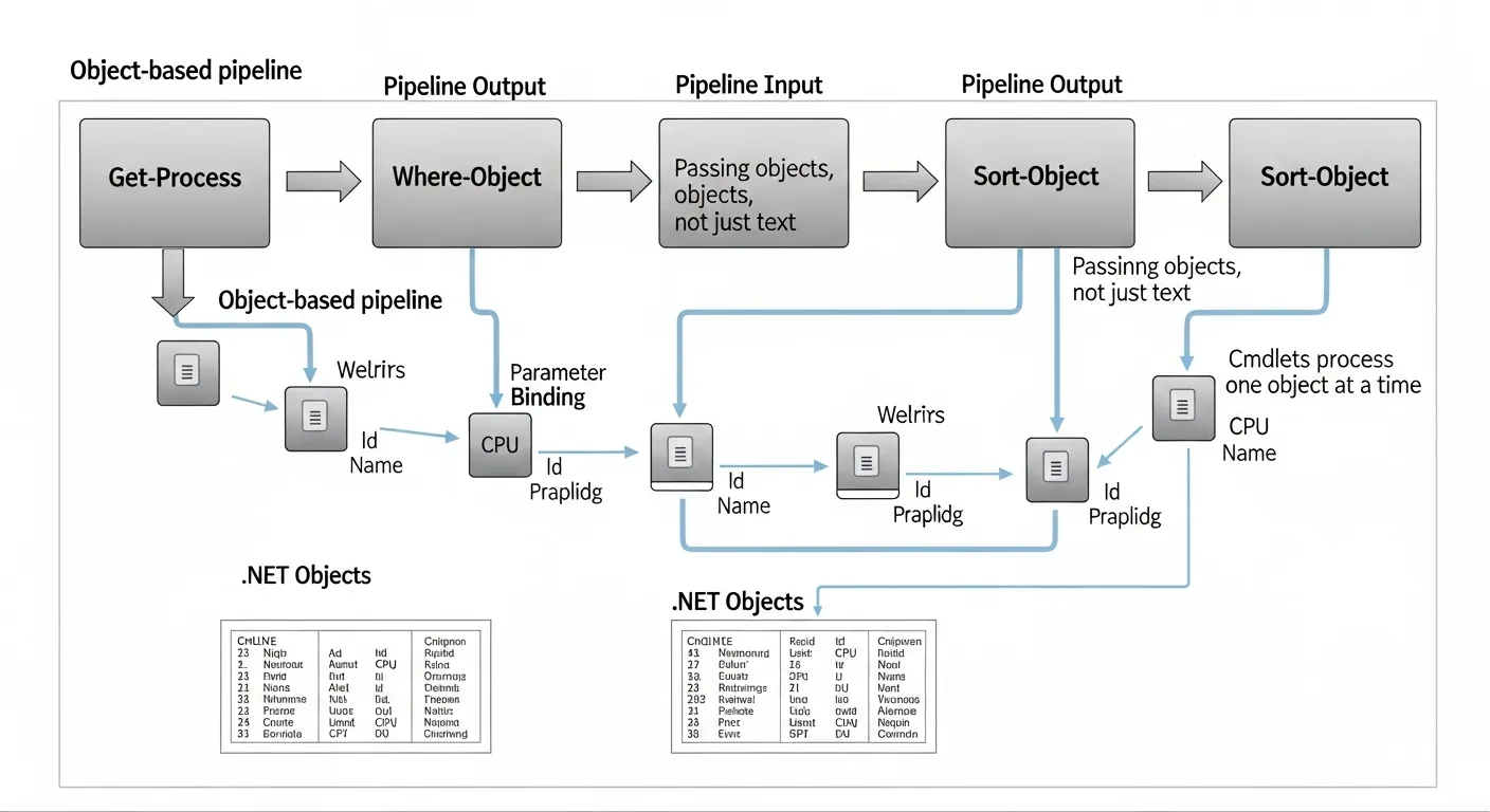 PowerShell pipeline process flow