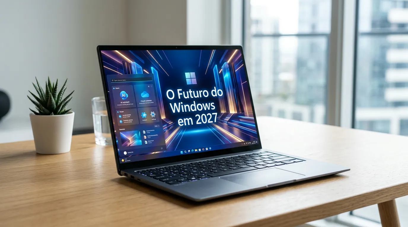 Conceito tecnológico representando o futuro do ecossistema Windows para 2027