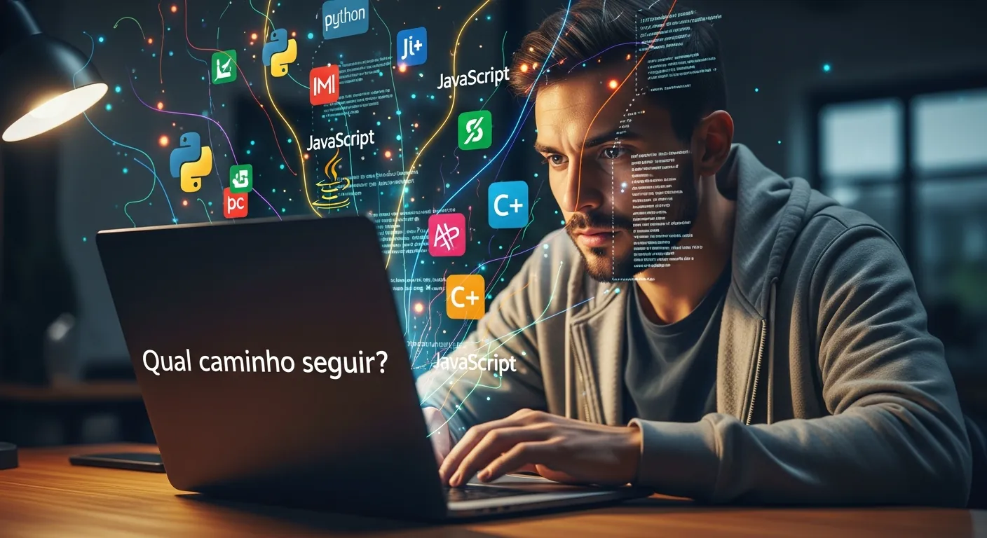 Programador escolhendo a carreira de TI