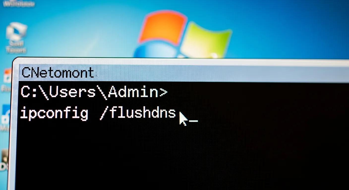 Prompt de comando do Windows limpando o cache DNS
