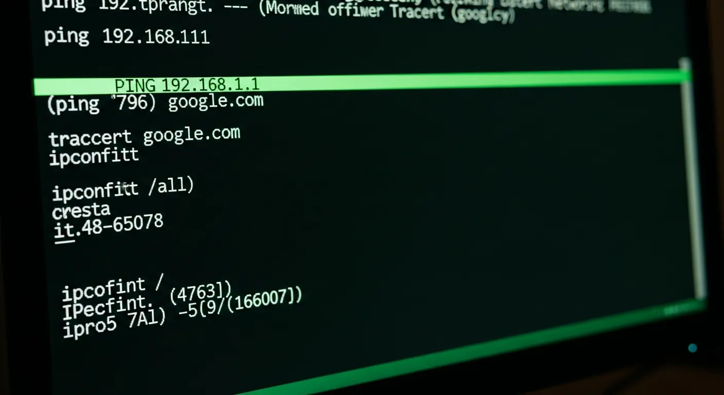 Prompt de comando do Windows para diagnostico de rede
